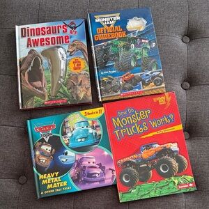 Scholastic Colorful Dinosaur and Monster Truck Books